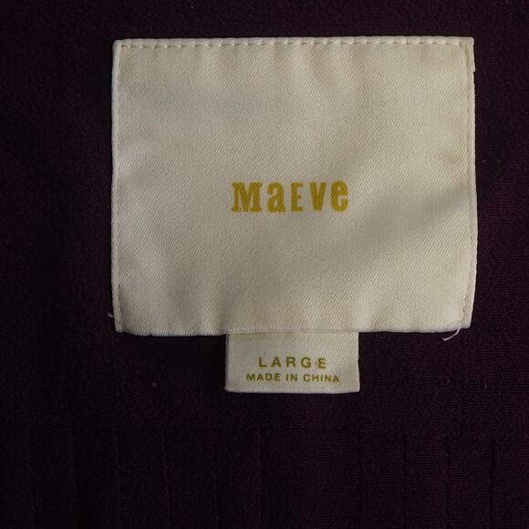 Anthropologie Maeve Galina‎ Drop Waist Dress Sz Large Dark Purple Pin Tuck Tunic - Picture 6 of 11